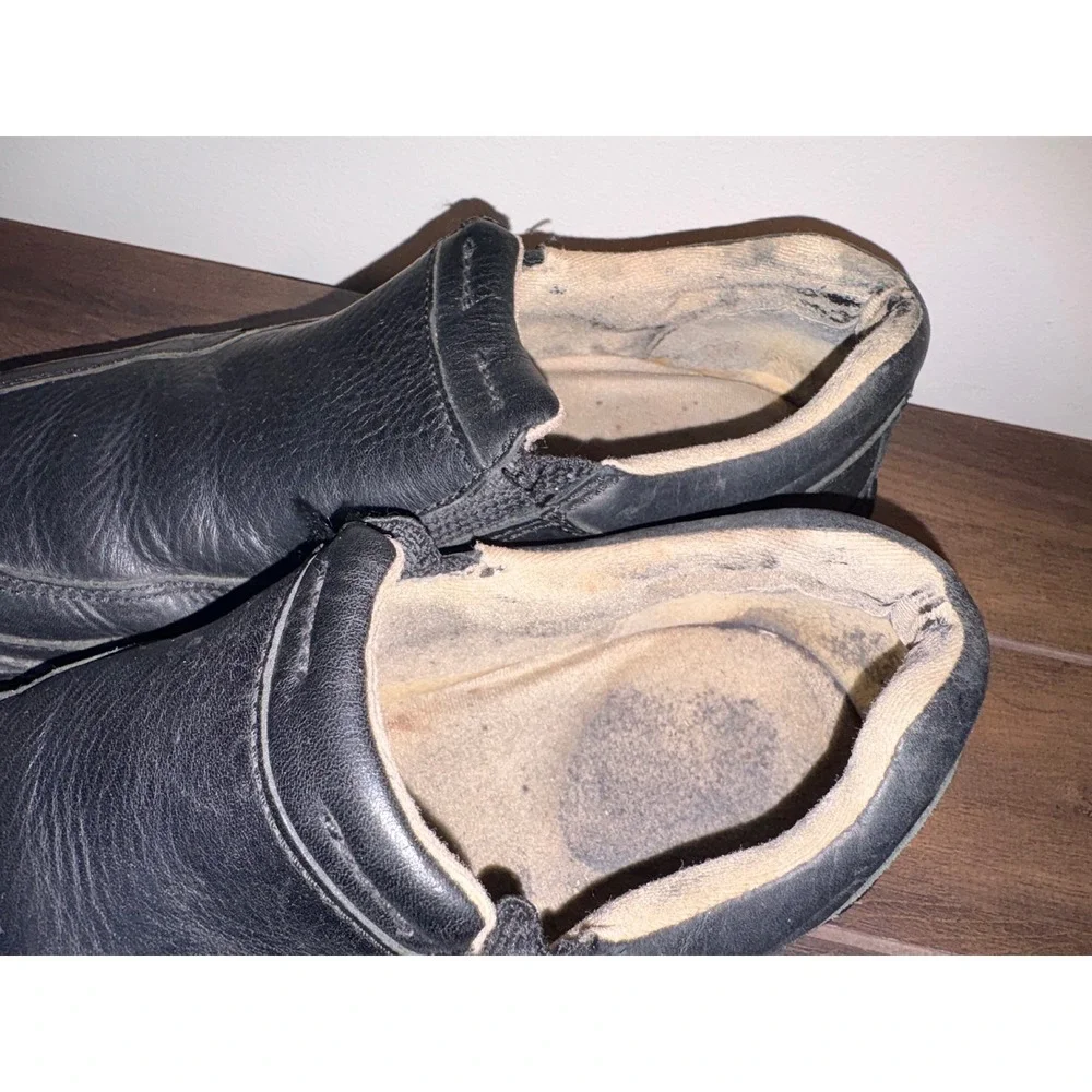 Dr. Martens 11198 Black Leather Slip On Loafers Mens 9 AirWair Shoes AW004